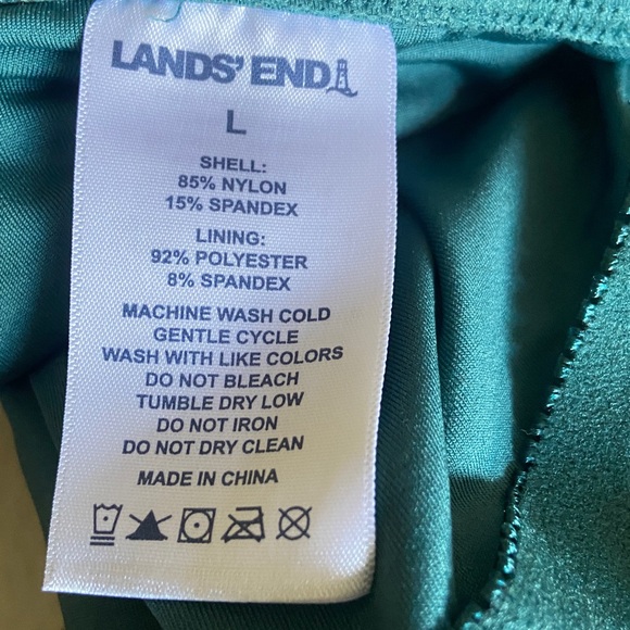 NWT Lands’ End Teal Womens SlenderSuit Grecian Low Leg One Piece UPF 50+ Size L - Picture 10 of 11